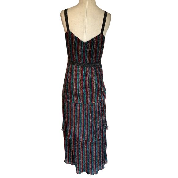 Saylor Aviva Dress in Rainbow Small New Womens Metallic Knit Midi - Picture 6 of 15